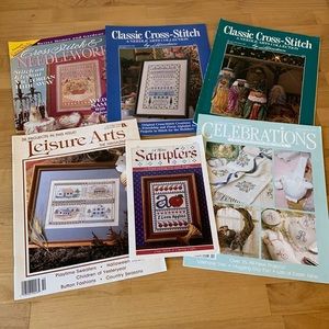 Lot of 6 Vintage Cross Stitch Magazines